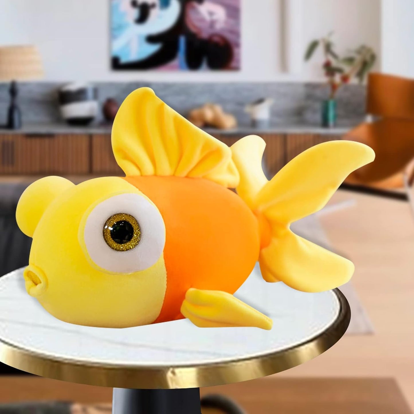 13.8" Goldfish Stuffed Animal Soft Cute Fish Plush Toy Gift | for Kids,Yellow