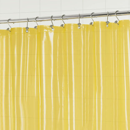 Clear Yellow Shower Curtain Liner - Premium PEVA Shower Liner with 3 Magnets & Metal Grommets, Waterproof Lightweight Standard Size Curtains for Bathroom - Translucent Yellow
