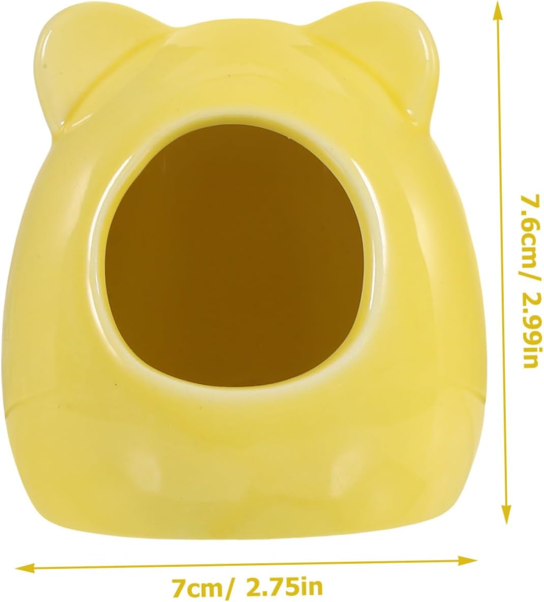 Ceramic Hamster Hideout House for Dwarf Hamsters Chinchillas Small Pets Decorative Sleeping Cave for Cage Accessories Yellow Small