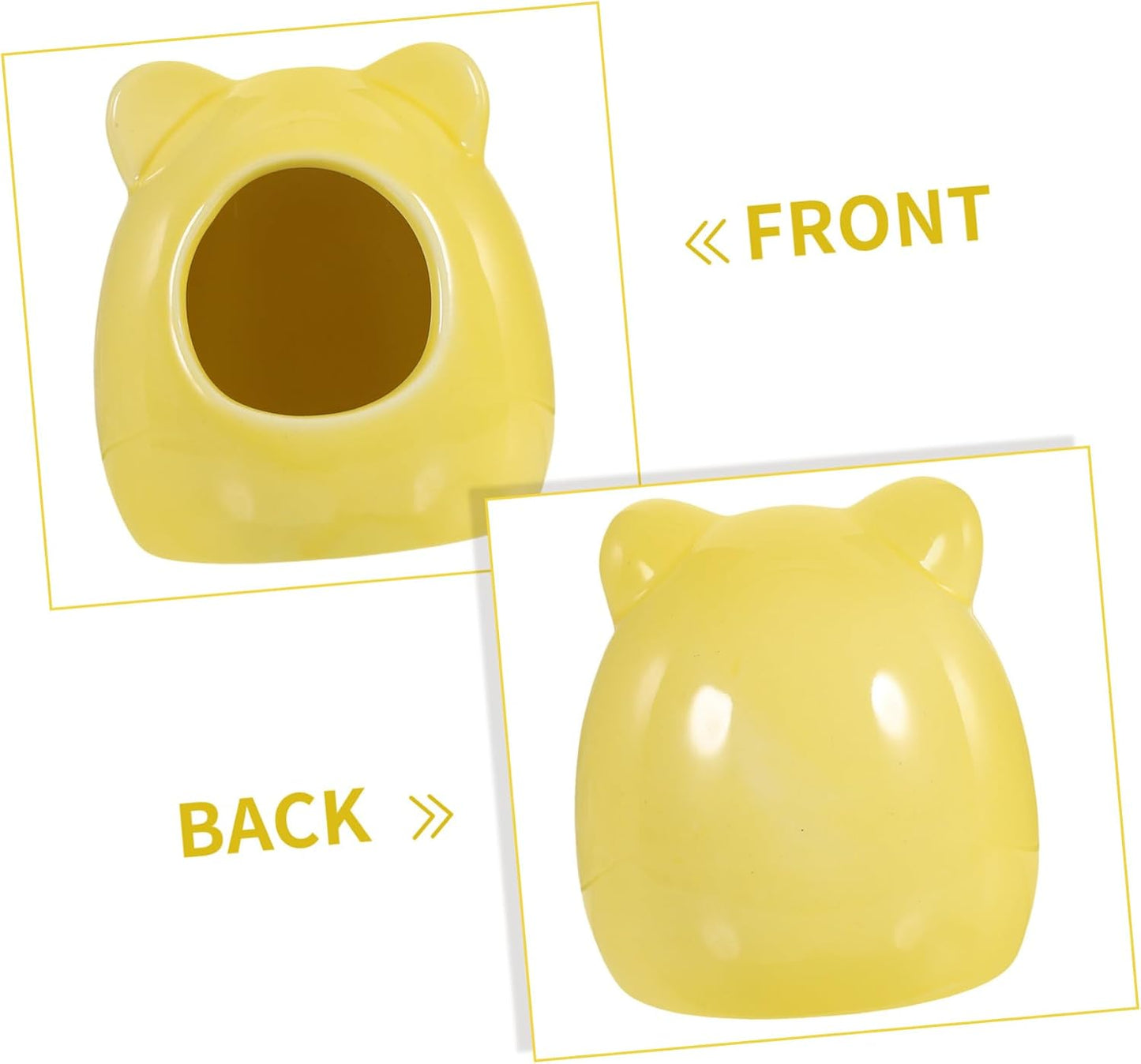 Ceramic Hamster Hideout House for Dwarf Hamsters Chinchillas Small Pets Decorative Sleeping Cave for Cage Accessories Yellow Small