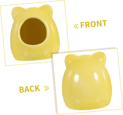 Ceramic Hamster Hideout House for Dwarf Hamsters Chinchillas Small Pets Decorative Sleeping Cave for Cage Accessories Yellow Small