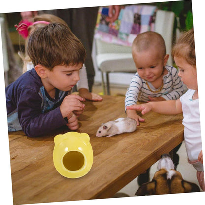Ceramic Hamster Hideout House for Dwarf Hamsters Chinchillas Small Pets Decorative Sleeping Cave for Cage Accessories Yellow Small