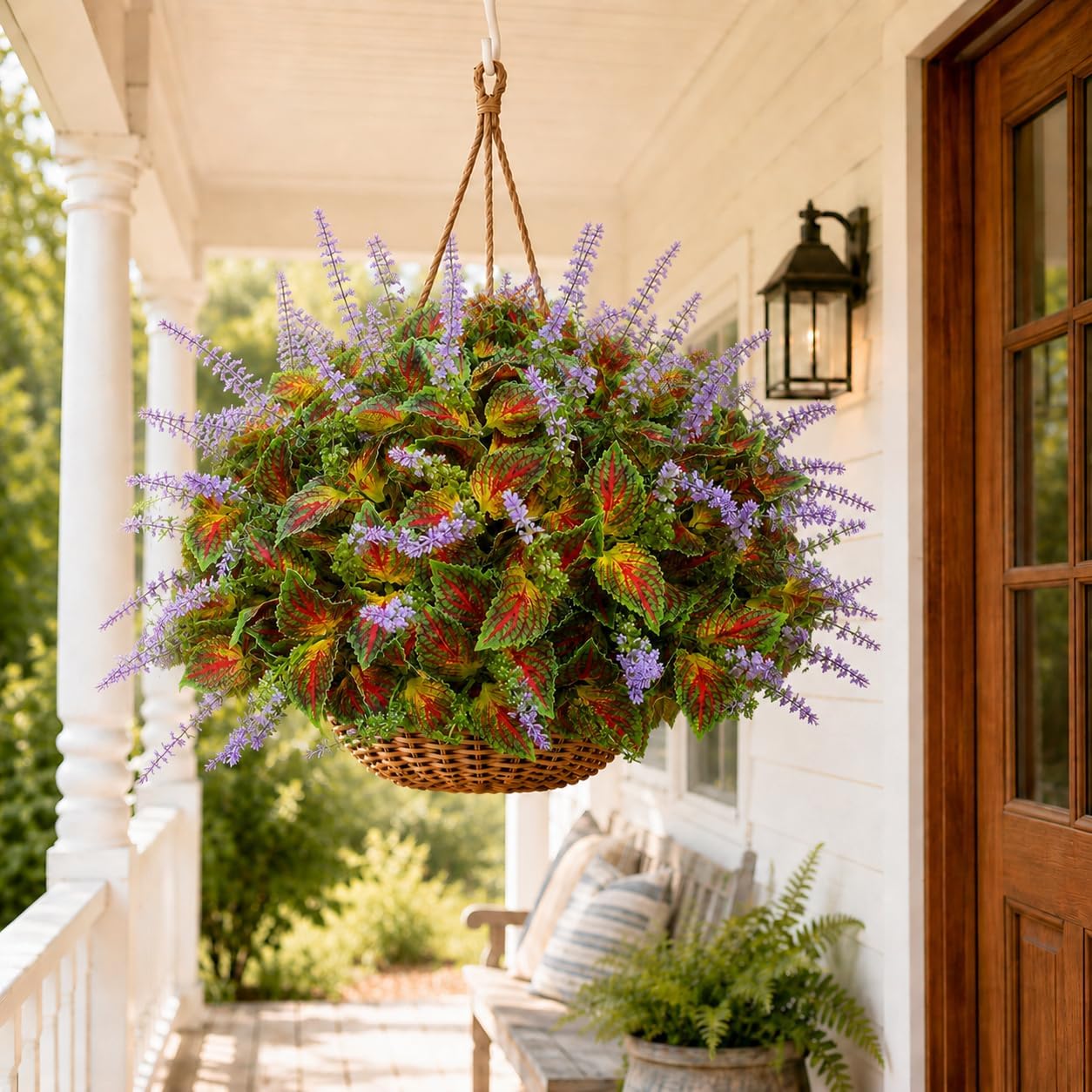 Artificial Coleus Flowers, 6 Faux Plants for Outdoor Planters - Yellow | Realistic Coleus Leaf Texture UV-Resistant for Outdoor Use Lush and Full Appearance No Watering or Maintenance Required