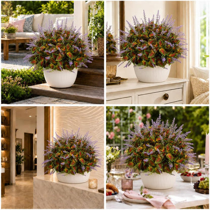 Artificial Coleus Flowers, 6 Faux Plants for Outdoor Planters - Yellow | Realistic Coleus Leaf Texture UV-Resistant for Outdoor Use Lush and Full Appearance No Watering or Maintenance Required