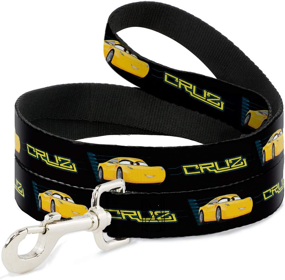 Dog Leash - Cars 3 Cruz Car Profile Black/Blue/Yellow - 6ft Narrow | Cars 3 Cruz Car Profile Black Blue Yellow Durable Stylish For Walks