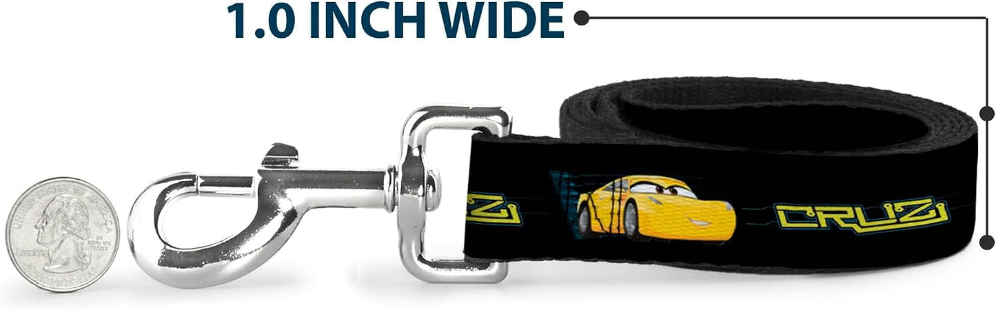 Dog Leash - Cars 3 Cruz Car Profile Black/Blue/Yellow - 6ft Narrow | Cars 3 Cruz Car Profile Black Blue Yellow Durable Stylish For Walks