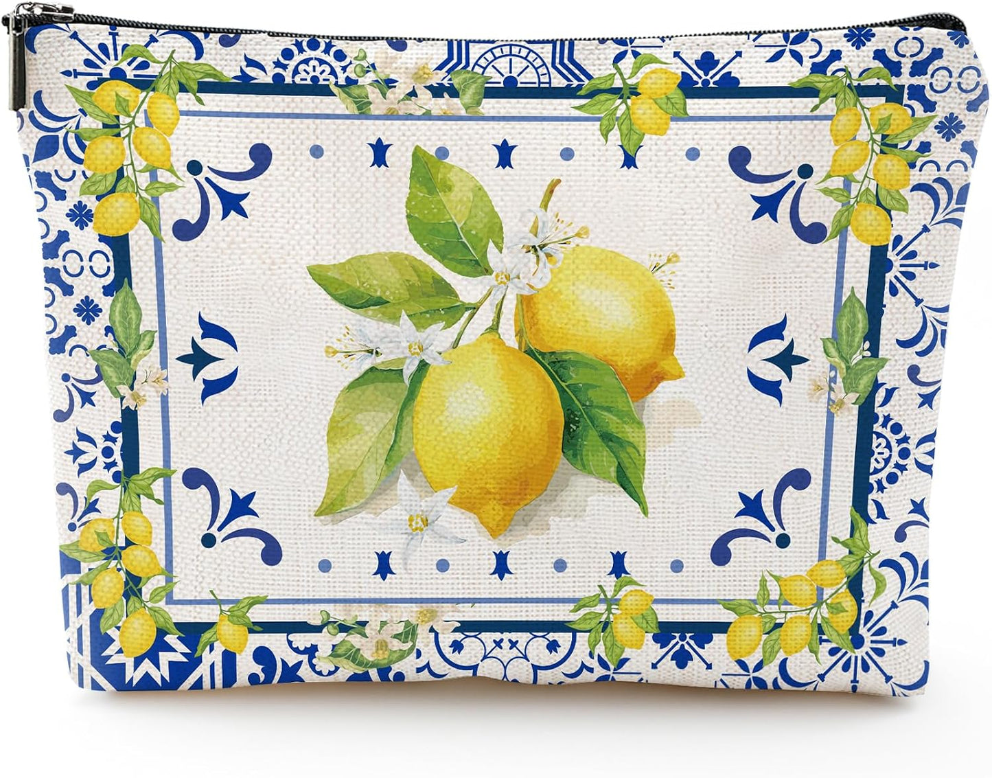 Sitsink Amalfi Coast Souvenir - South Italy Travel Makeup Bags, Lemon Themed Party Gifts for Girls Bachelorette Besties Bridesmaid, Italy Vacation Trip Cosmetic Pouch