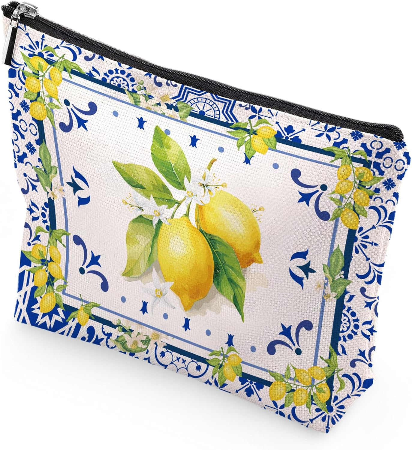 Sitsink Amalfi Coast Souvenir - South Italy Travel Makeup Bags, Lemon Themed Party Gifts for Girls Bachelorette Besties Bridesmaid, Italy Vacation Trip Cosmetic Pouch