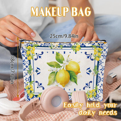 Sitsink Amalfi Coast Souvenir - South Italy Travel Makeup Bags, Lemon Themed Party Gifts for Girls Bachelorette Besties Bridesmaid, Italy Vacation Trip Cosmetic Pouch