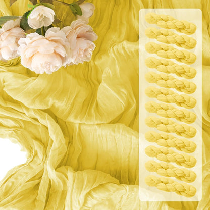 12 Pack Light Yellow Spring Easter Table Runner 10FT Yellow Cheesecloth Table Runner 21x120 inch Boho Gauze Cheese Cloth Table Runner Rustic Sheer Table Runner for Wedding Bridal Baby Shower Decor