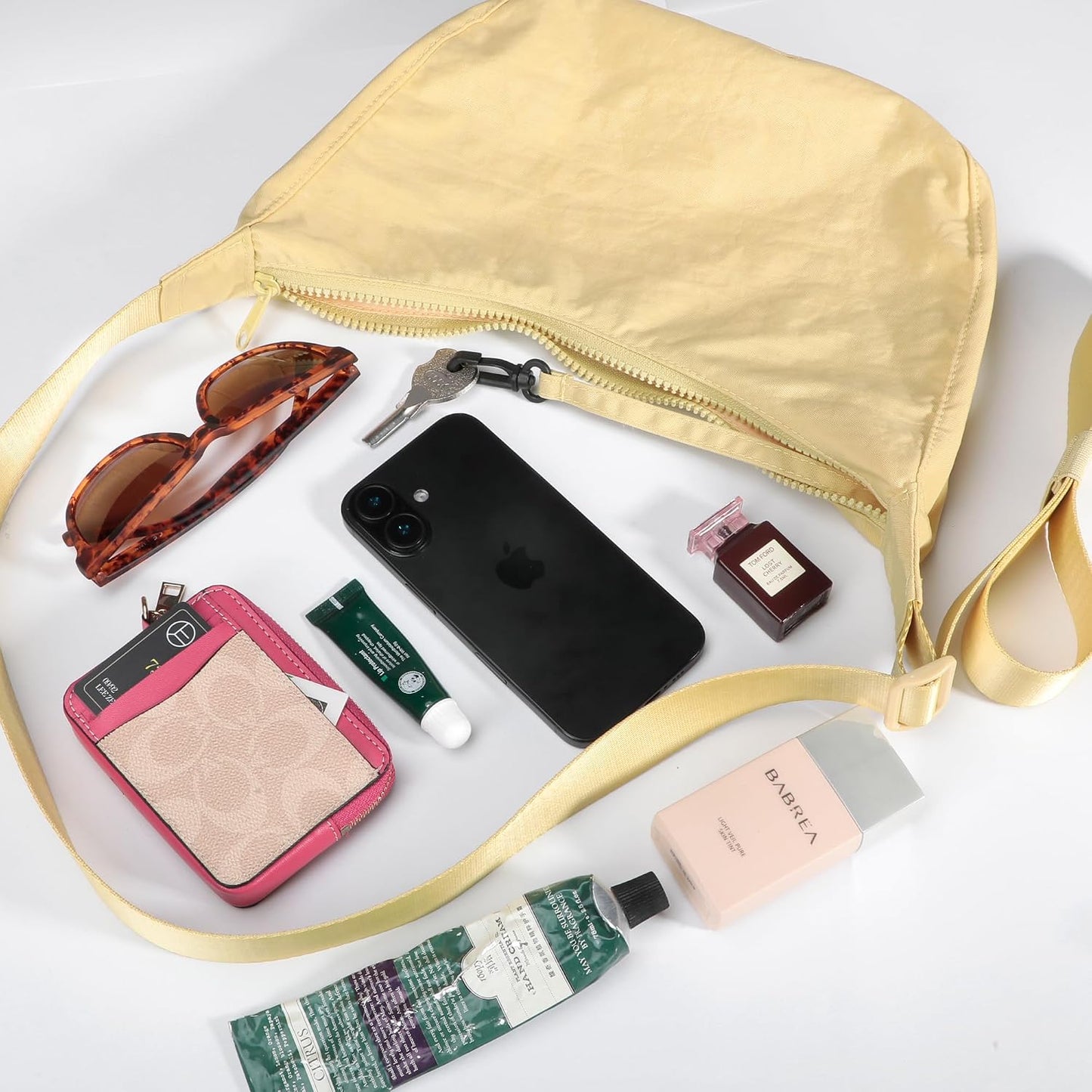 Medium Nylon Crossbody Crescent Bag: Slouchy Style Shoulder Casual with Adjustable Strap