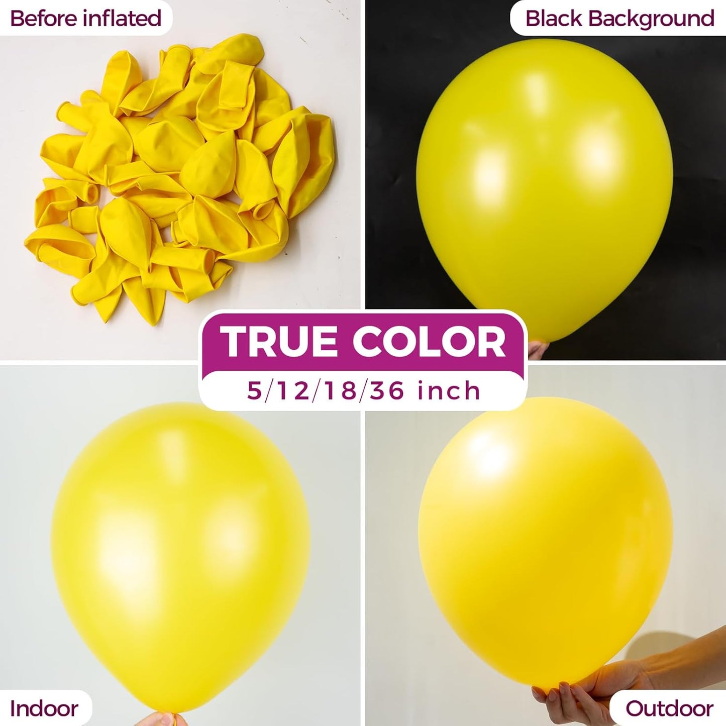 Yellow Latex Party Balloons 100 Pack 12 inch | Yellow Round Helium Balloons for Birthday Sunflower Party Decorations