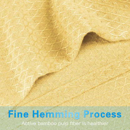 AmyHomie Cooling Blanket, 100% Rayon Derived from Bamboo, Cool Summer Blanket for Hot Sleepers, Soft Comfy Lightweight Blankets for All Seasons (Light Yellow, 79×91in)