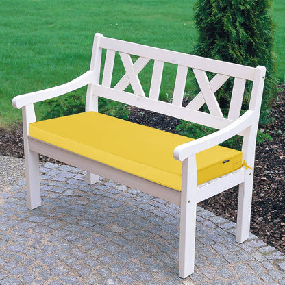 Outdoor Bench Cushion 48 x 18 Inch Thick Waterproof Porch Swing Cushions with Tie Patio Furniture Chair Cushion Bench Pad Color Fastness Backyard Seat Pads, Yellow