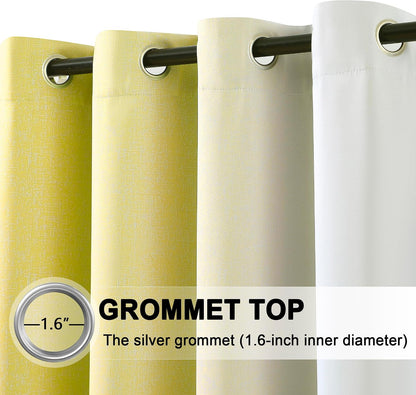 Yellow Ombre Blackout Curtains 84 Inch Long for Girls Bedroom, Gradient Energy Efficient Curtain Drapes for Living Room Bedroom Full Blackout Window Panels with Grommets for Home Decor, 52"W, 2 Panels