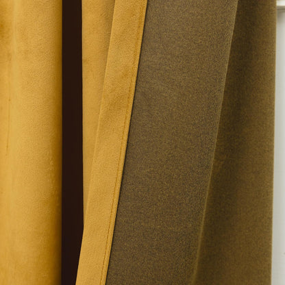 KOUFALL Mustard Yellow Velvet Curtains Blackout,Back Hook Retro Mid Century Modern Curtain,Pleated MCM Vintage Boho Eclectic Curtains for Living Room Bedroom 84 Inches Long 2 Panels