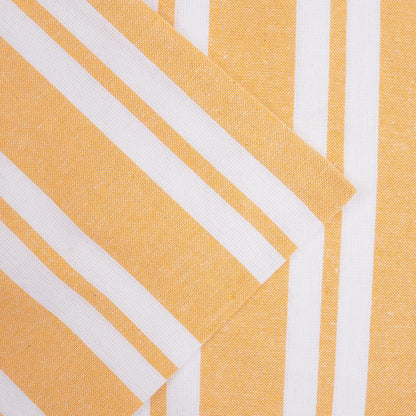 Encasa XO Farmhouse Throw Pillow Covers Set of 2 (20x20 in) Franca Yellow Stripes | Decorative Cushion Covers No Inserts | Plaid and Stripes Pillow Covers for Living Room, Couch