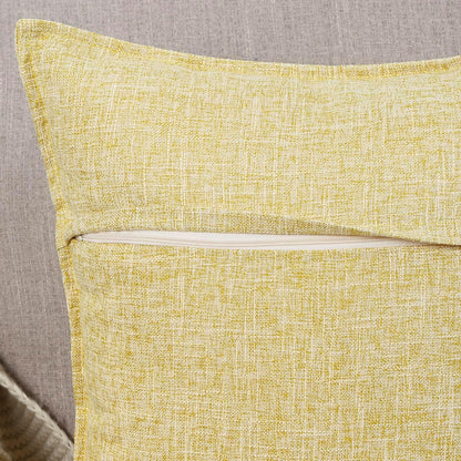 MADIZZ Pack of 2 Decorative Faux Linen Throw Pillow Covers 16x16 Inch Light Yellow Natural Soft Boho Farmhouse Couch Throw Pillows for Bed Accent Modern Pillowcase for Sofa Living Room Home Decor