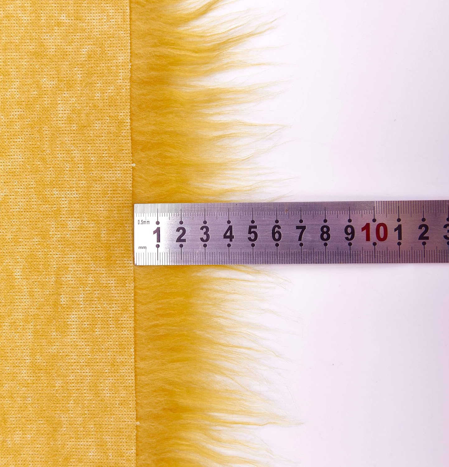 Faux Fur Fabric Square Patches for Crafts, Sewing, Costumes, Seat Pads (Yellow, 10 x 20 Inch)