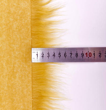 Faux Fur Fabric Square Patches for Crafts, Sewing, Costumes, Seat Pads (Yellow, 10 x 20 Inch)