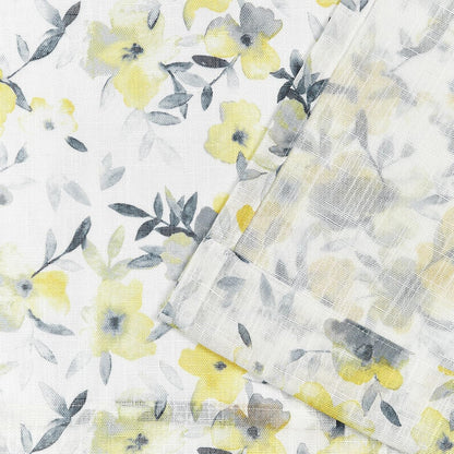 Nicole Miller NEW YORK Hattie Light Filtering, Semi Sheer Rod Pocket Curtain Panels, 54"x96", Yellow, Set of 2