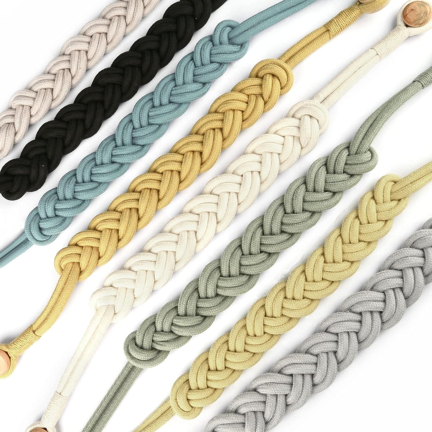 BEL AVENIR Curtain Tiebacks Magnetic Woven Curtain Holdback Drapery Tie-Back (Yellow -2Pack)