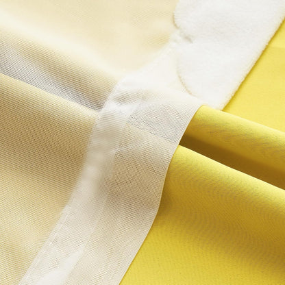 Yellow Blackout Curtains for Nursery Double Layer Curtains with Cute Cloud Pattern Sheer Overlay Grommet Room Darkening Drapes for Kids Room 2 Panels Set, W52 X L84