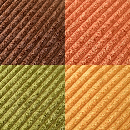 Volcanics Set of 4 Fall Orange Corduroy Decorative Throw Pillow Covers 18x18 Inch, Modern Yellow Green Gradient Couch Pillow Covers, Rustic Western Striped Cushion Covers for Bed Sofa Living Room