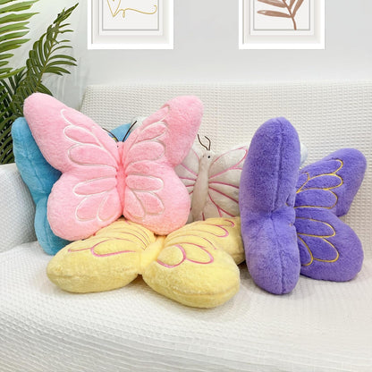 FALAX Yellow Butterfly Shaped Pillow 16.9" Plush Decorative Throw Pillows | Soft Hugging Pillows, Comfort Seat Cushions, Aesthetics Room Decor, Cute Decorative Throw Pillows for Bedroom Couch Bed Dorm