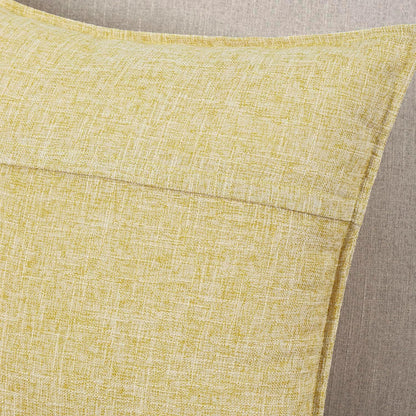 MADIZZ Pack of 2 Decorative Faux Linen Throw Pillow Covers 16x16 Inch Light Yellow Natural Soft Boho Farmhouse Couch Throw Pillows for Bed Accent Modern Pillowcase for Sofa Living Room Home Decor