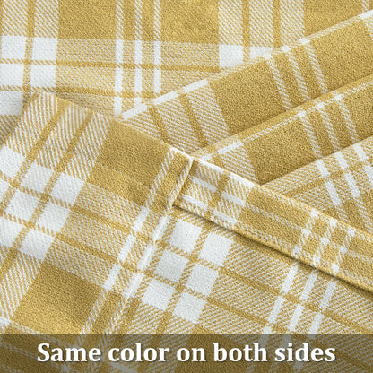 VOGOL Yellow Buffalo Check Kitchen Valances for Windows, 52 x 18, 1 Panel | Classic Checked Pattern, Cheerful Kitchen Accent, Rod Pocket Top, for Cafe or Bathroom Windows