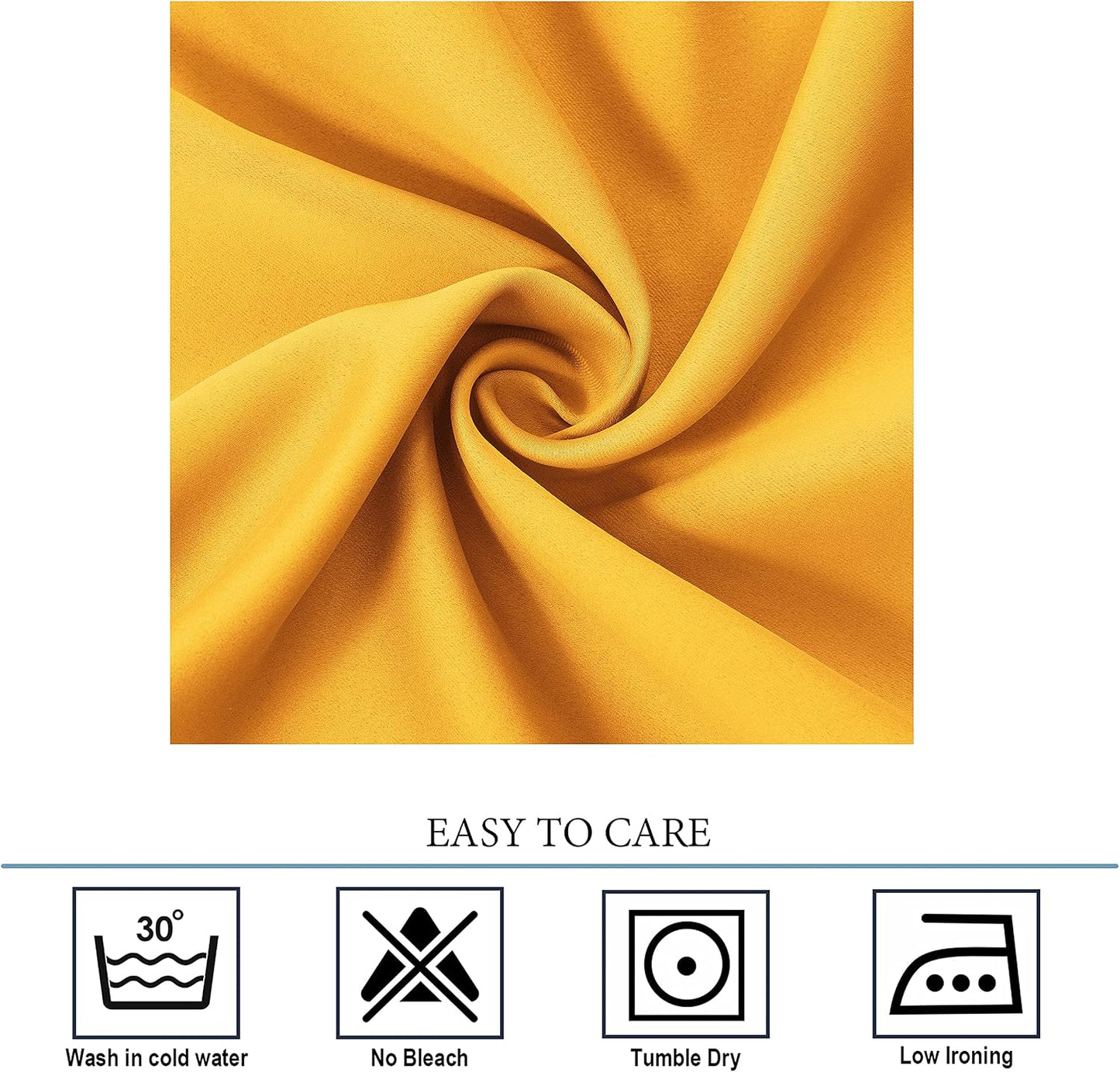 Diraysid Yellow Grommet Blackout Curtains for Bedroom Thermal Insulated Room Darkening Curtains Drapes, 42 x 84, 2 Panels