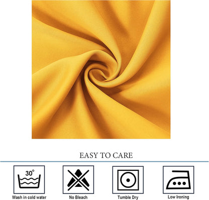 Diraysid Yellow Grommet Blackout Curtains for Bedroom Thermal Insulated Room Darkening Curtains Drapes, 42 x 84, 2 Panels