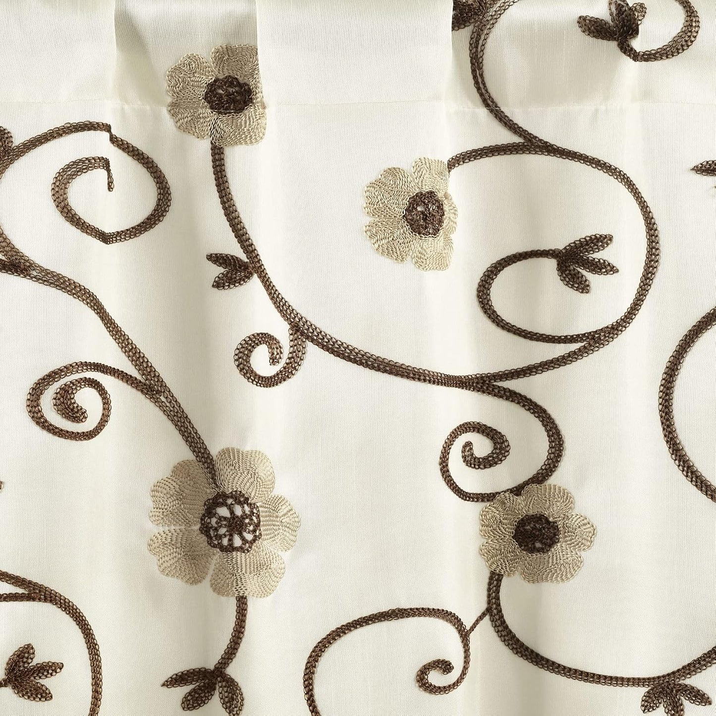 Lush Decor Royal Garden Valance Floral Window Kitchen Curtain (Single), 42”W x 18"L, Yellow