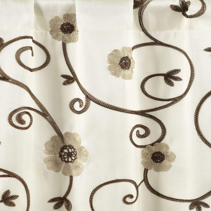 Lush Decor Royal Garden Valance Floral Window Kitchen Curtain (Single), 42”W x 18"L, Yellow