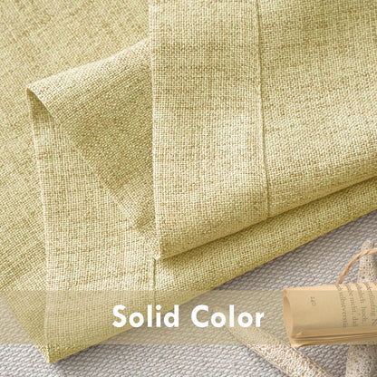 DriftAway Linen Textured Curtain Valances for Windows Light Filtering 3 Inch Rod Pocket Farmhouse Country Rustic Kitchen Valances for Bedroom Living Room Bathroom 18 inch Length Yellow