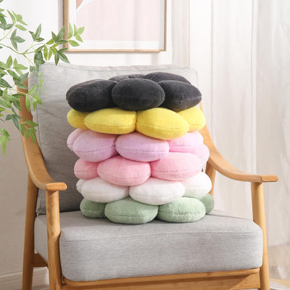 17.7 Inch Yellow Flower Pillow – Daisy Shaped Cute Decorative Flower Throw Pillow, Soft Floral Seating Cushion Floor Pillows for Sofa, Bed, Chair & Room Decorations for Home