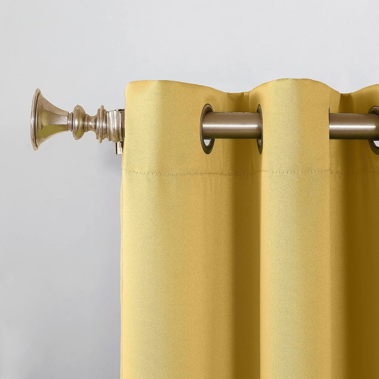 Sun Zero Barrow 2-Pack Energy Saving Grommet Curtain Panel Pair, Flax Yellow, 54" W x 54" L (2 Panels)