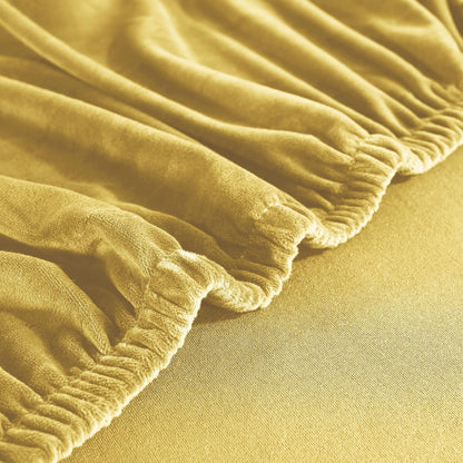 Jonuiony Wear-Resistant Universal Sofa Cover, Stretch Velvet Separate Couch Cushion Slipcovers, L Shape Sofa Chaise Covers for Both Left/Right Sectional Couch Protector(Lemon Yellow,Single Seat)