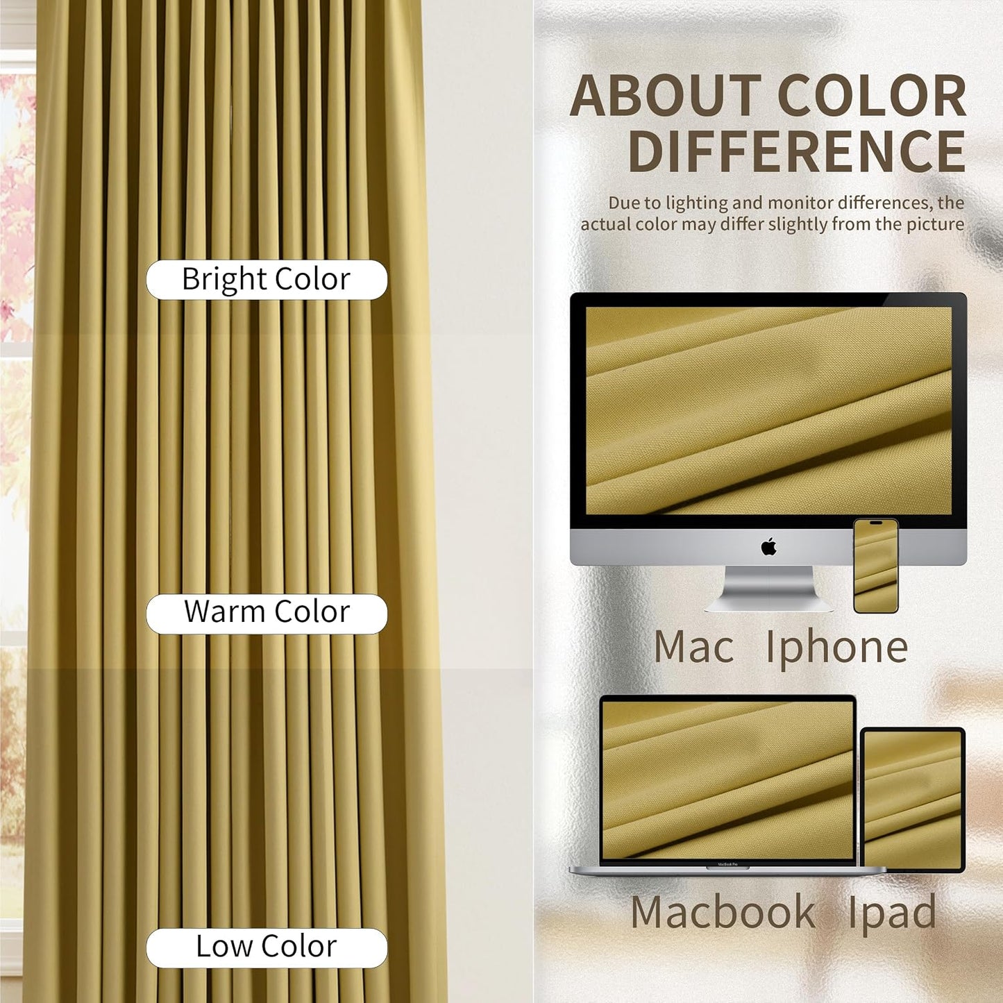 Yellow Pinch Pleated Linen 100% Blackout Curtains 84 Inch Length 2 Panels Insulated Thermal Fall Blackout Drapes for Bedroom Living Room Darkening Pinch Pleat Curtains with Hooks Rings Clips 7 FT
