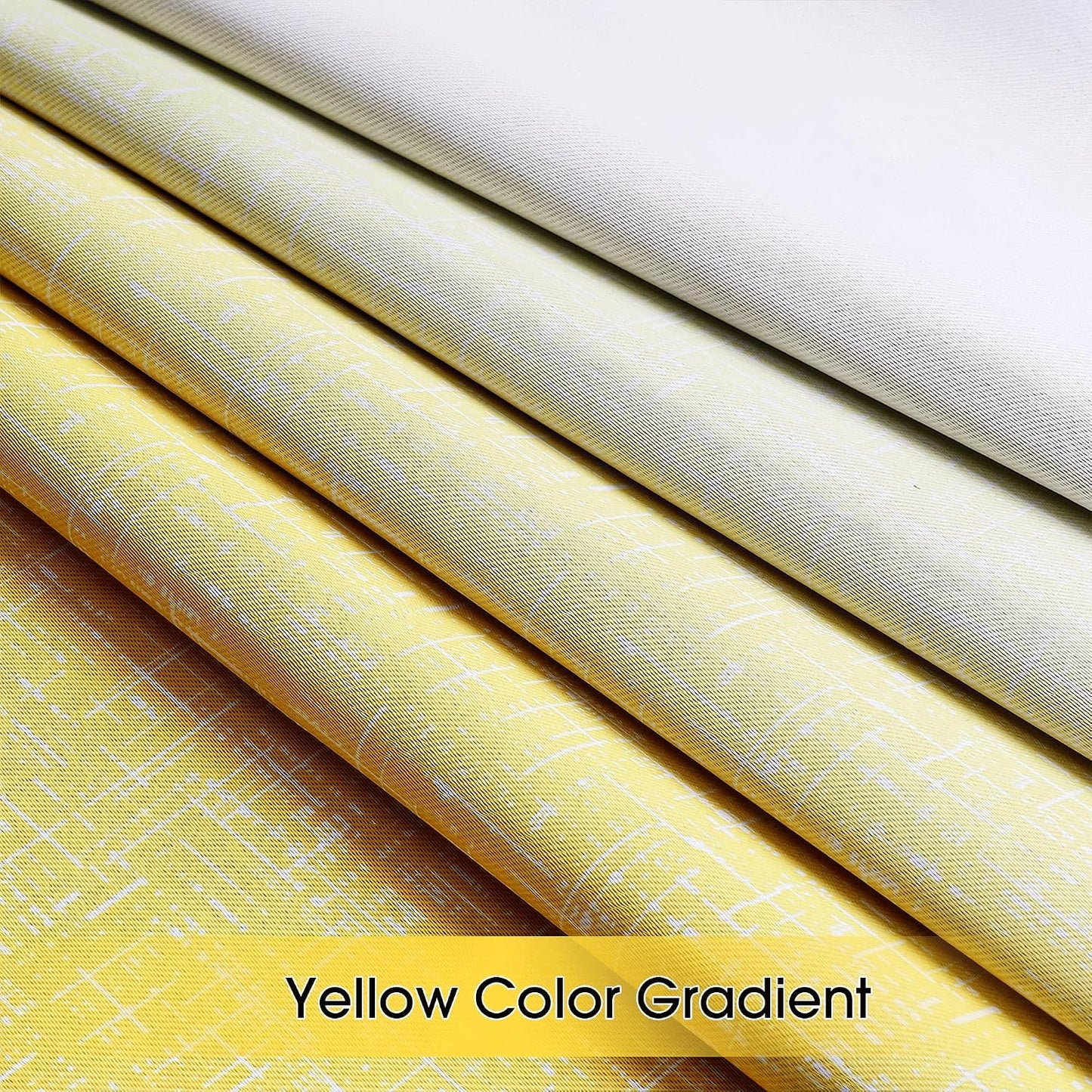 Ombre 100% Blackout Curtains 54 Inch Length 2 Panels for Bedroom Living Room Gold Yellow White Gradient Patterned Room Darkening Privacy Rod Pocket Window Treatment Drapes
