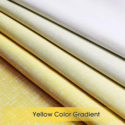 Ombre 100% Blackout Curtains 54 Inch Length 2 Panels for Bedroom Living Room Gold Yellow White Gradient Patterned Room Darkening Privacy Rod Pocket Window Treatment Drapes