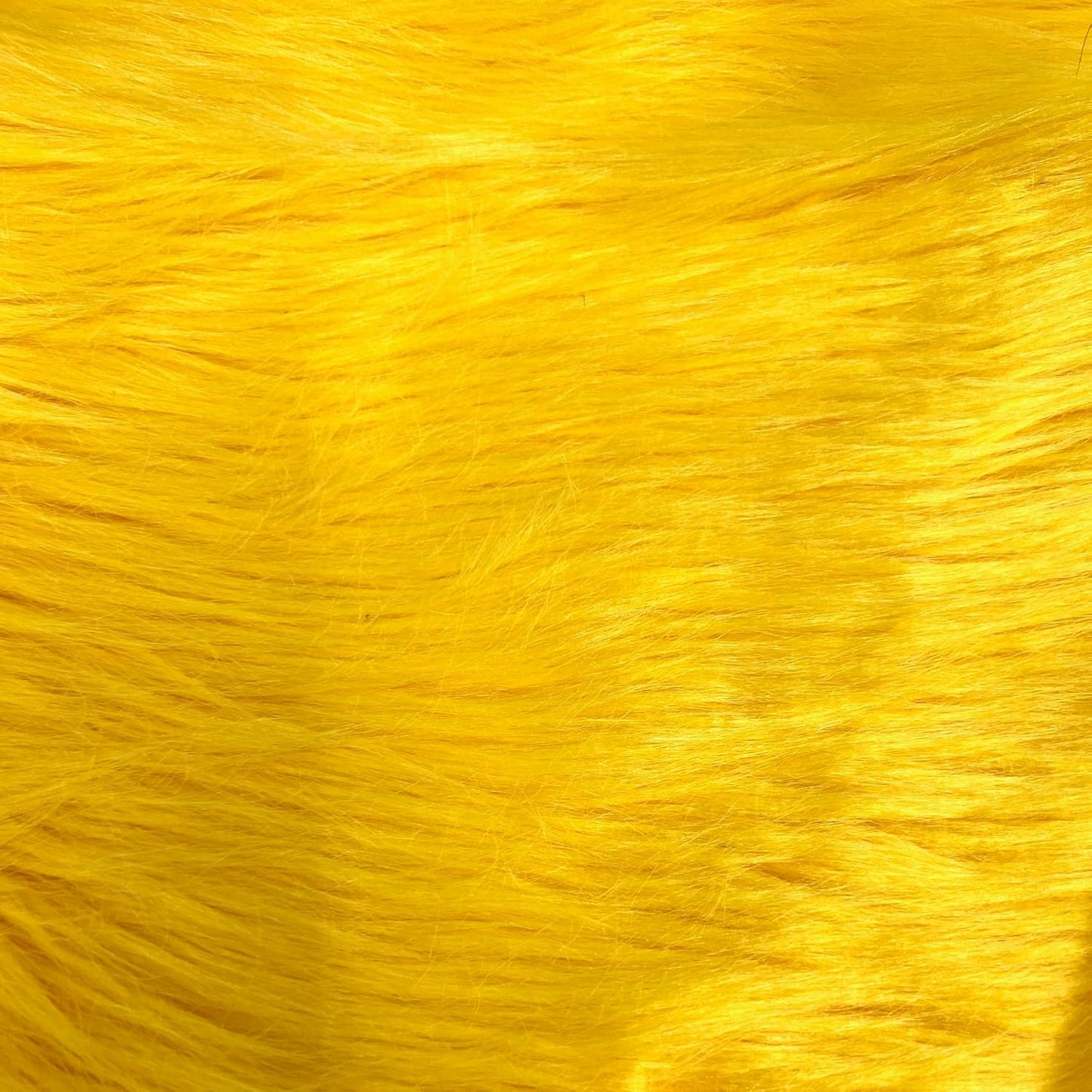 Eden Yellow Shaggy Long Pile Soft Faux Fur Fabric for Fursuit, Cosplay Costume, Photo Prop, Trim, Throw Pillow, Crafts