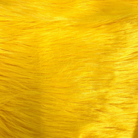 Eden Yellow Shaggy Long Pile Soft Faux Fur Fabric for Fursuit, Cosplay Costume, Photo Prop, Trim, Throw Pillow, Crafts