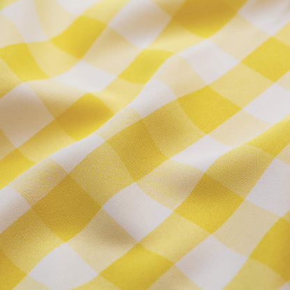 Aiking Home Window Valances - 2-Panels Picnic Checkered Pattern Kitchen Valances with 2.5-inch Rod Pocket for Small Windows, Polyester (56x14 inch, Yellow/White)