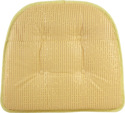 Klear Vu Omega Non-Slip Chair Cushions, Assembled in USA, U-Shaped Skid-Proof Seat Pads for Dining Room, Kitchen, Office, 15"x16" 6 Pack Solid Yellow 6 Count