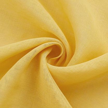 July Joy Yellow ValanceTextured Sheer Curtains for Kitchen，Light Filtering Window Drapes Semi Sheer Rod Pocket Small Curtains for Bathroom Farmhouse W 52 x L 18 inch, 2 Panels
