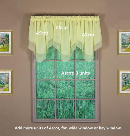 Today's Curtain Emelia Original Voile Ascot 25", Yellow, 40" W x 25" L