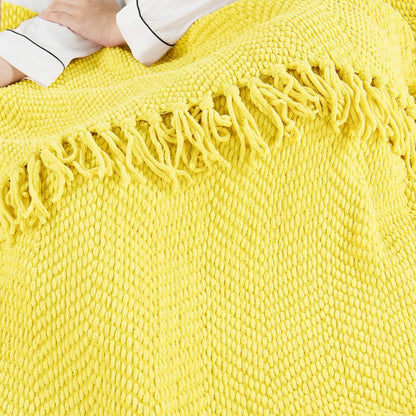 Home Soft Things Yellow Throw Blanket Knitted Tweed Throw 50'' x 60'', Sunshine Yellow, Super Soft Cozy Warm Comfortable Breathable Throw for Living Room Chair Couch Bed Sofa Bedroom Home Décor