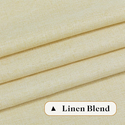 DONREN Back Tab and Rod Pocket Linen Curtains 102 Inch Length 2 Panels Set, Light Filtering Semi Sheer Farmhouse Boho Curtains & Drapes for Bedroom Living Room, W50 x L102，Light Yellow